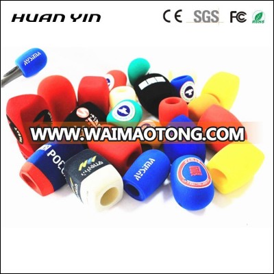 Factory custom mic windscreen microphones sponge cover foam windshield with printing logo