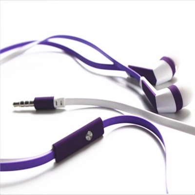 Factory Promotional Earphone Mobile Earphone Flat Cable Online Microphone